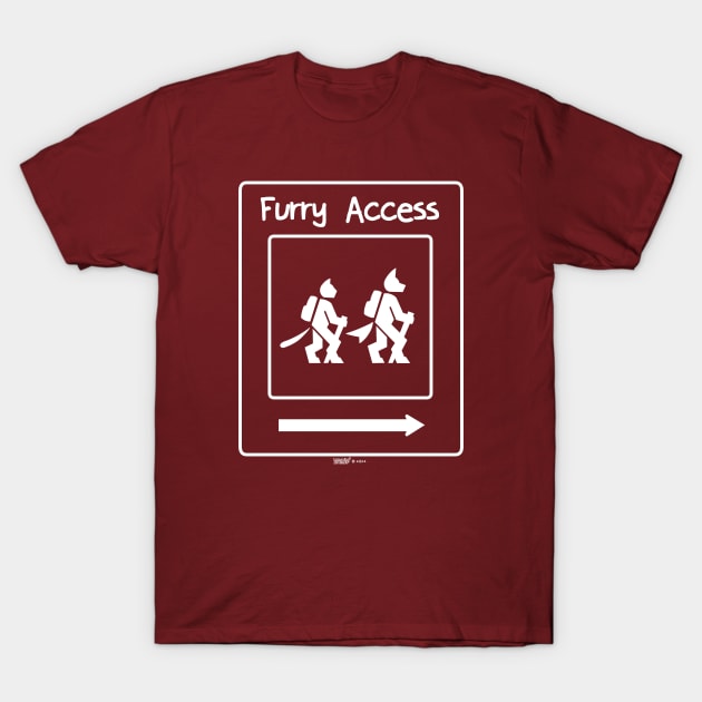 Furry Access Trail Sign Simple T-Shirt by LunawingArt